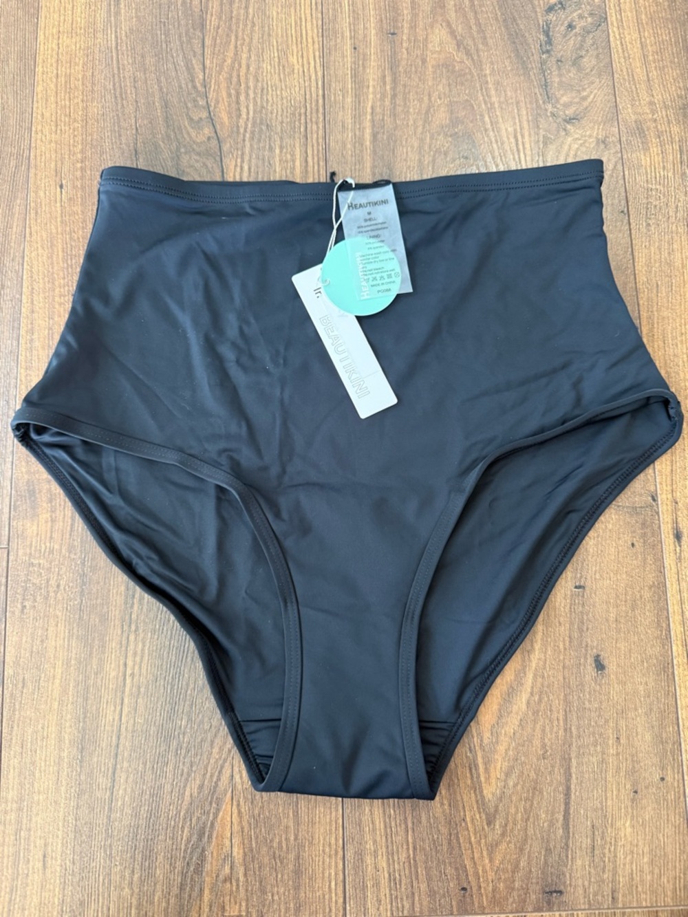Beautikini Women’s Period Protection High Rise Swim Bottoms Black Size Medium